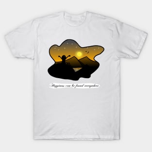 Happiness Can Be Found Everywhere Motivational T-shirt Design T-Shirt